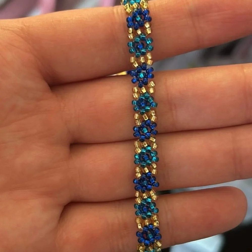 Free People Elegant Blue Beaded Necklace - Picture 3 of 3